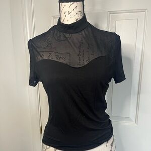 Black Sheer/Mesh Top